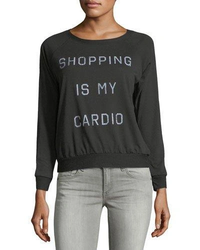 Prince Peter Collection Shopping Cardio Long-sleeve Relaxed Tee In Black