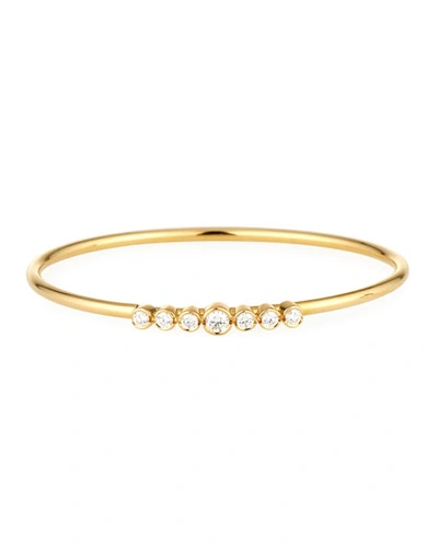 A. Link 18k Gold Bracelet With Diamond Bezels