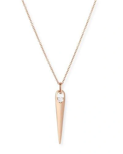 A. Link Arrow Pendant Necklace With Diamond In 18k Rose Gold