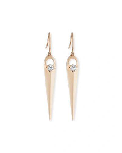 A. Link 18k Rose Gold Diamond Arrow Drop Earrings