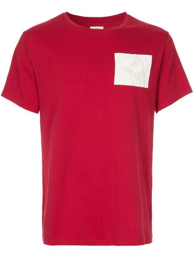 Kent & Curwen Short Sleeved Patch T In Red