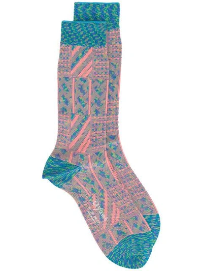 Ayame Grater Patterned Socks In Green