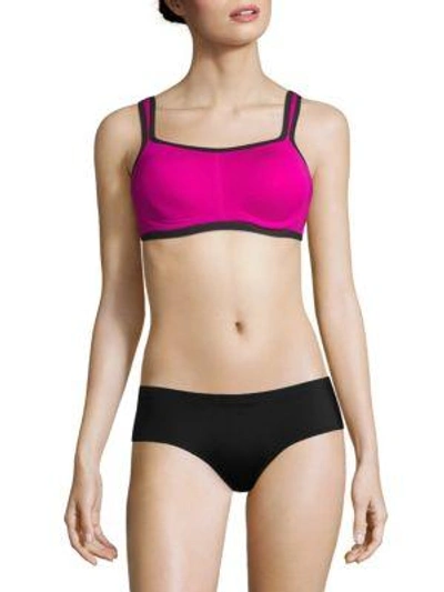 Natori Foundations Yogi Contour Convertible Sports Bra In Pink Dark Grey