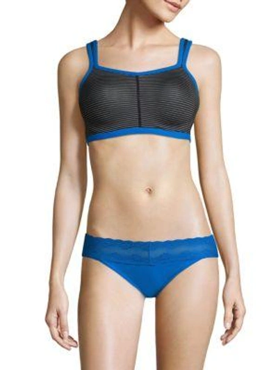 Natori Foundations Yogi Contour Convertible Sports Bra In Stripe Print