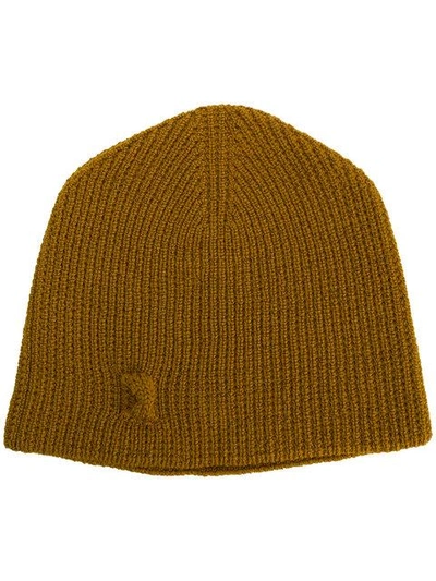 Hannes Roether Ribbed Knit Beanie Hat