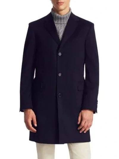 Saks Fifth Avenue Collection Classic Buttoned Topcoat In Navy