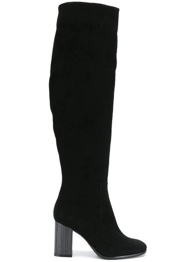 Baldinini Contrast Heel Knee High Boots In Black