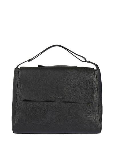 Orciani Soft Fold Over Tote In Black