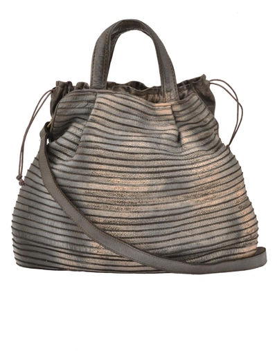 Majo Leather Hand Bag In Grey