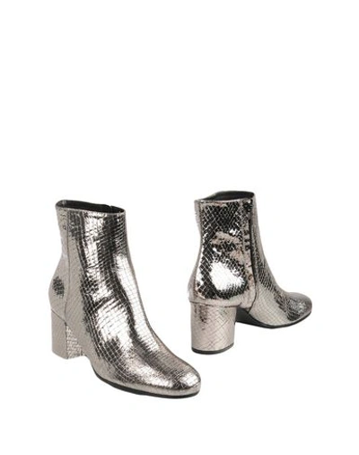 Paris Texas Silver Leather Ankle Boots