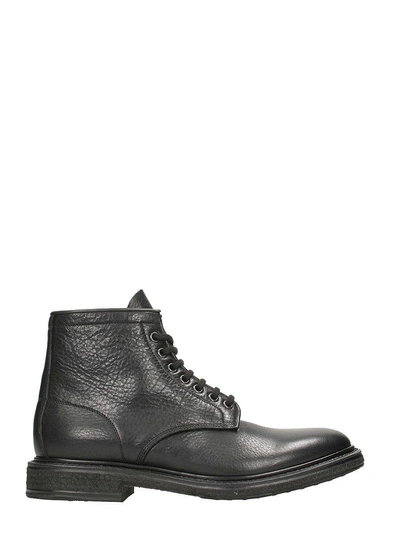 Premiata Black Leather Combat Boots