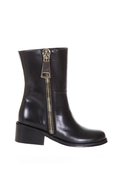 Aldo Castagna Black Leather Biker Boots