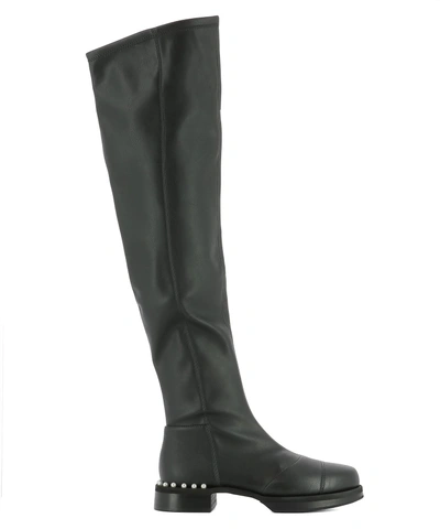 Greymer Black Leather Boots
