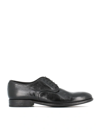 Pantanetti 10942e Smooth Derby Shoes In Black