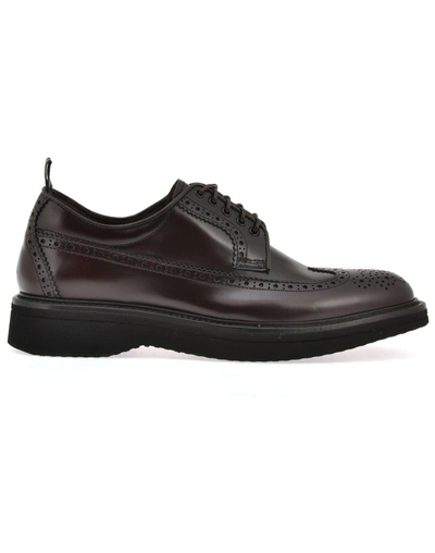 Green George Leather Lace Up Shoe In Burgundy