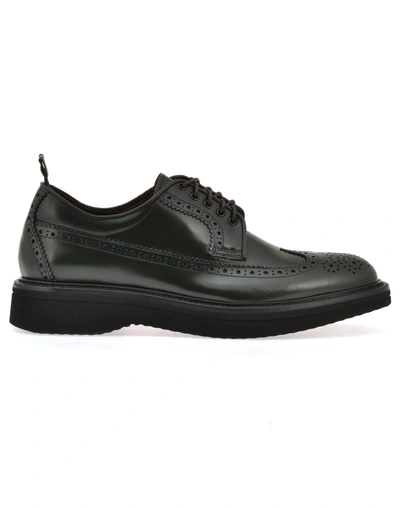 Green George Leather Lace Up Shoe In Black