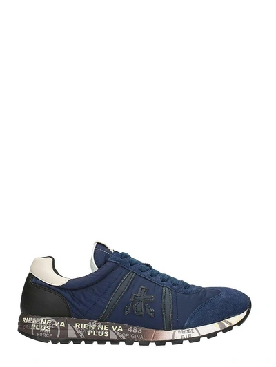 Premiata Lucy In Blue Suede And Fabric Sneakers