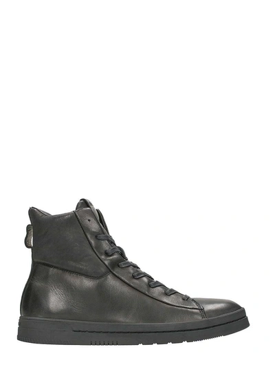 Crime Black Leather Sneakers