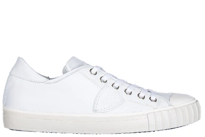 Philippe Model Men's Shoes Leather Trainers Sneakers Gare In White