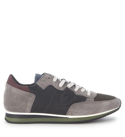 Philippe Model Sneaker  Tropez In Grey Suede And Leather In Grigio