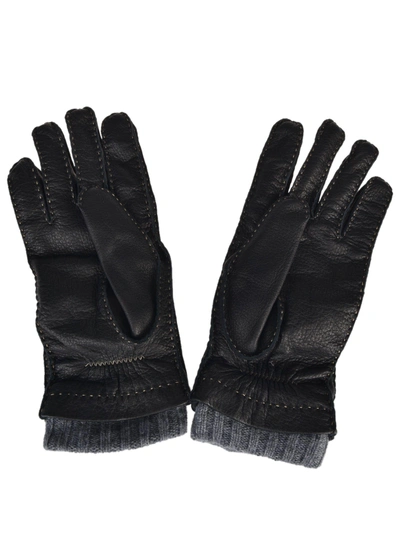 Fedeli Deer Cashmere Gloves In Black
