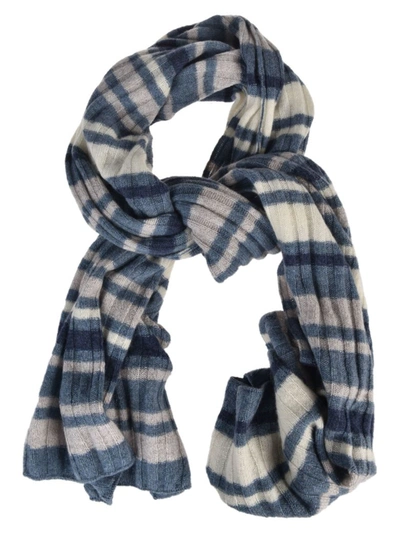 Fedeli Rib Rig.942 Scarf In Blue