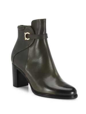 Salvatore Ferragamo Florian Leather 70mm Ankle Boot, Black In Foret ...