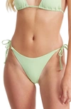 Billabong Sol Searcher Side Tie Bikini Bottoms In Honey Dew