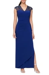 Alex Evenings Empire Waist Gown In Royal