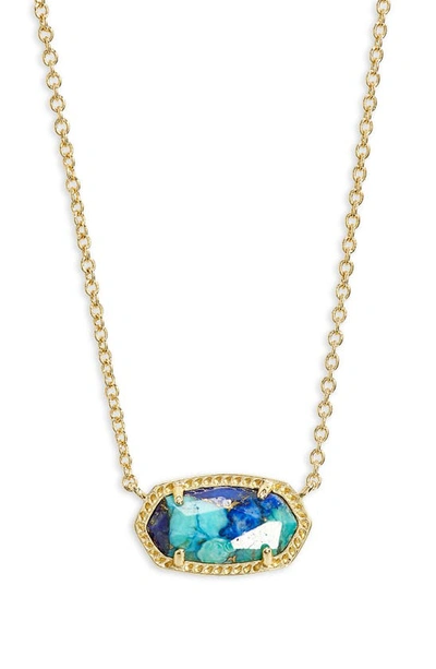 Kendra Scott Elisa Birthstone Pendant Necklace In Gold Bronze Turquoise