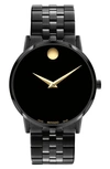 Movado Museum Diamond Classic Bracelet Watch, 40mm In Black / Gold Tone