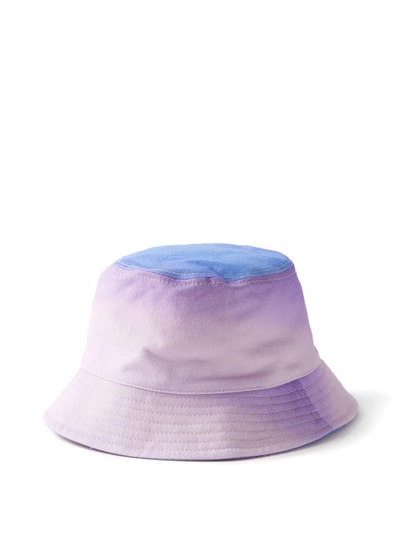 Isabel Marant Haley Logo-embroidered Ombré Canvas Bucket Hat In Blue