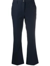 Pt01 Cropped Flared Trousers In Blue