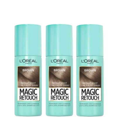 Surrey klinge lækage L'oréal Paris Magic Retouch Medium Brown Root Concealer Spray Trio Bundle |  ModeSens