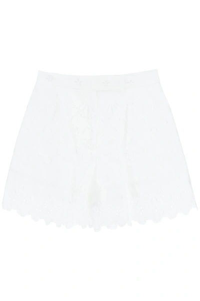 Simone Rocha Cotton Broderie Shorts In White