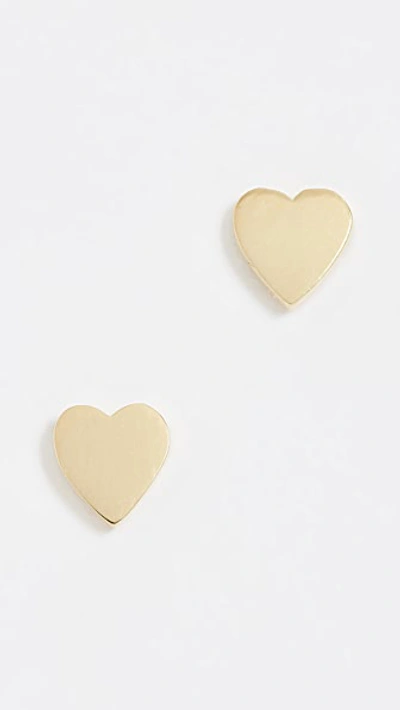 Jennifer Meyer Jewelry 18k Gold Heart Stud Earrings