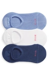 Hue The Perfect Liner Sneaker Socks, Set Of 3 In Chambray