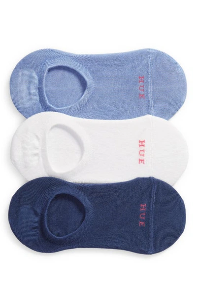 Hue The Perfect Liner Sneaker Socks, Set Of 3 In Chambray