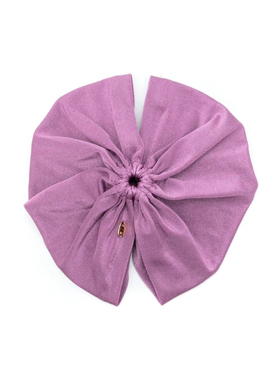Adriana Degreas Logo-plaque Ruched Head Wrap In Purple
