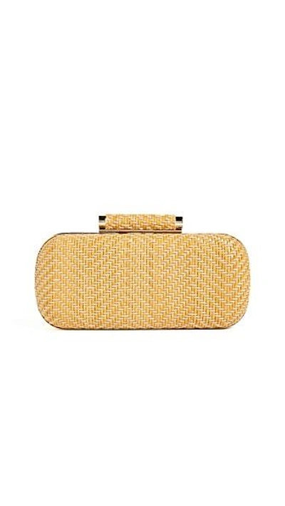 Inge Christopher Catalina Woven Clutch In Honey