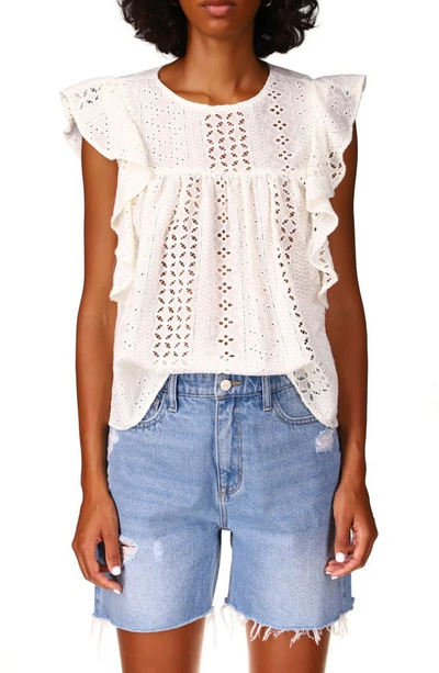 Sanctuary Breezy Eyelet Shell Top In White