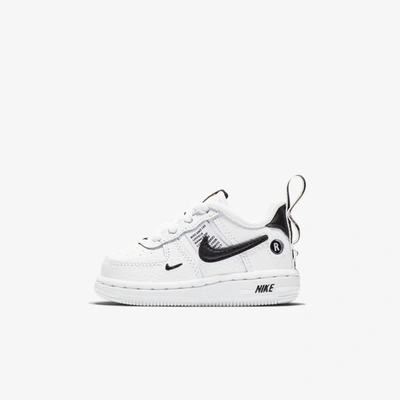 Nike Babies' Force 1 Lv8 Utility Infant/toddler Shoes In White/white/black/tour Yellow