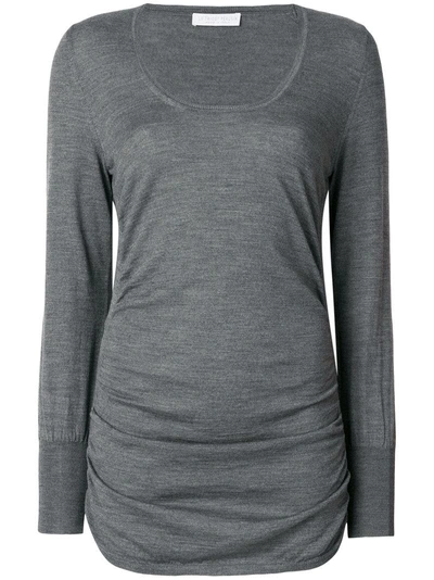 Le Tricot Perugia Ruched Sides Jumper In Grey