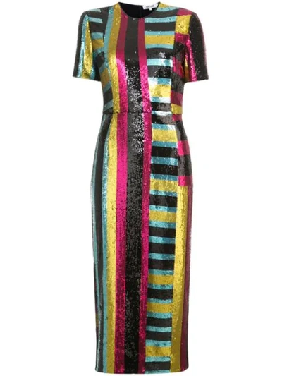 Diane Von Furstenberg Short-sleeve Sequin Dress In Multicolour