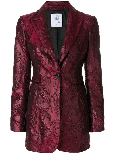 Boule De Neige Textured Jacquard Blazer In Red