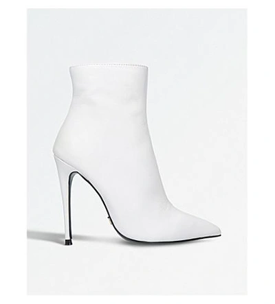 Kurt Geiger Ladies White Ride Stiletto Ankle Boots In White