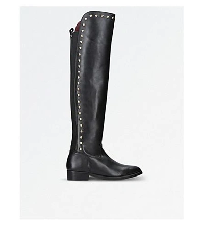 Kg Kurt Geiger Ladies Black Elegant Volt Leather Stud Knee High Boots