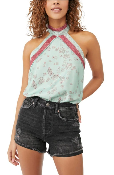 Free People 1 Thing Halter Neck Bodysuit In Flower Combo