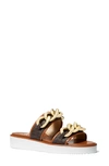 Michael Michael Kors Scarlett Double Chain Sandal In Brown