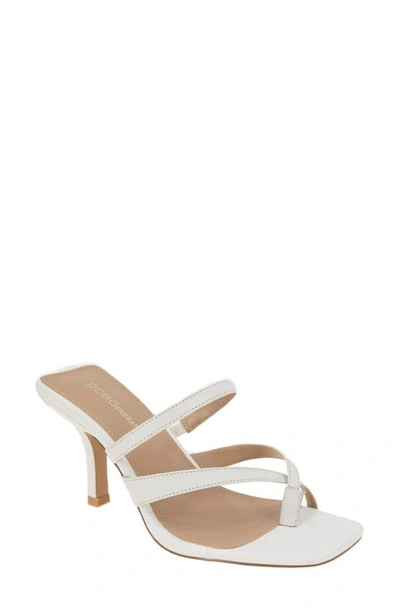 Bcbgeneration Women's Mosina Thong-toe Leather Heel Sandals In White